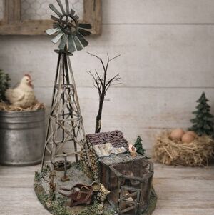 Vintage Department 56 Windmill by the Chicken Coop